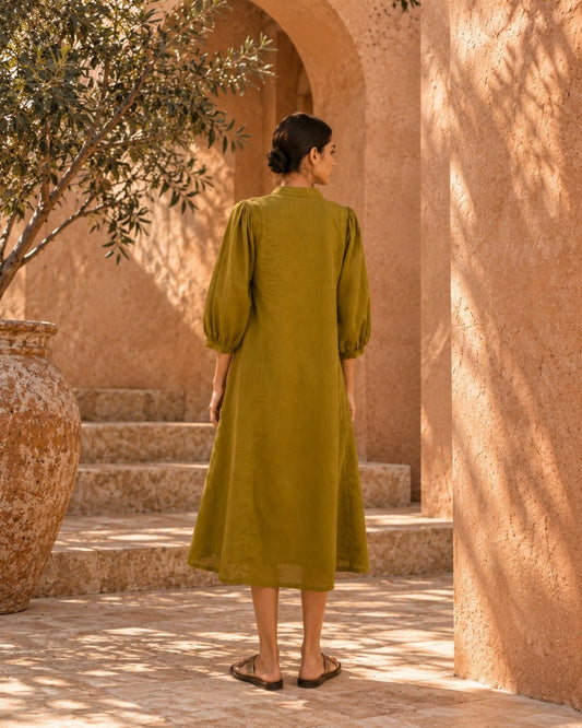 Kyra Olive Midi Dress