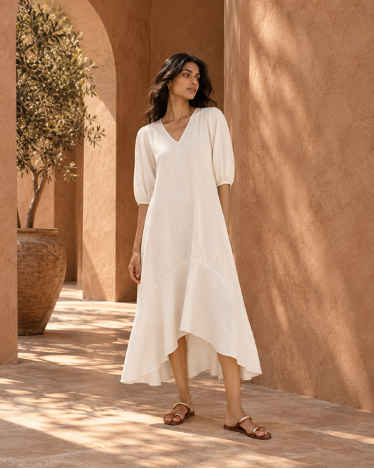 Diva White Asymmetric Dress