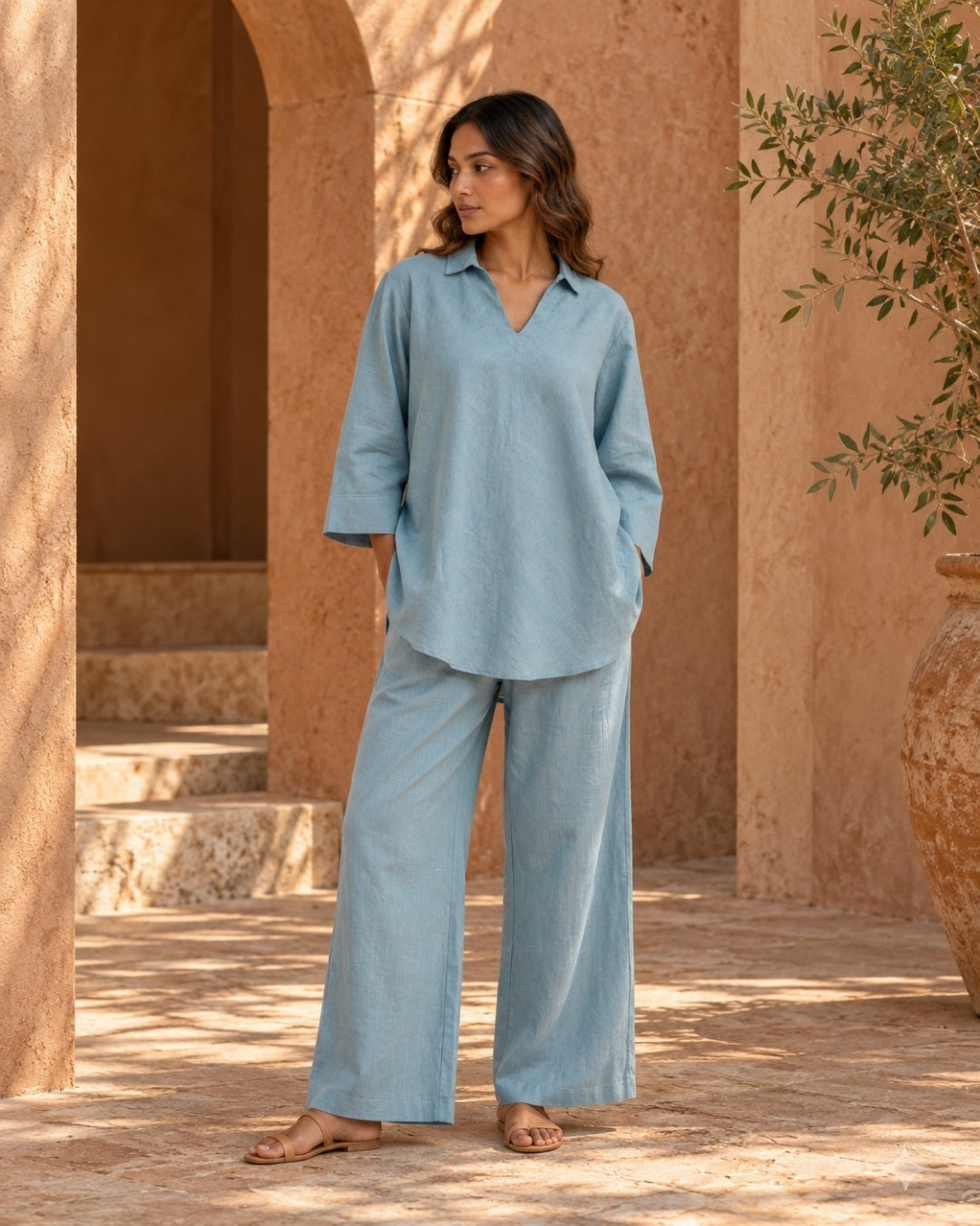 Riva Powder Blue Co-ord Set