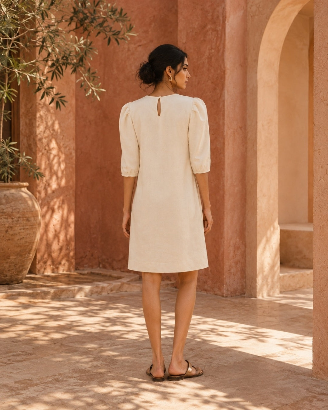 Aria White Puff Sleeve Dress