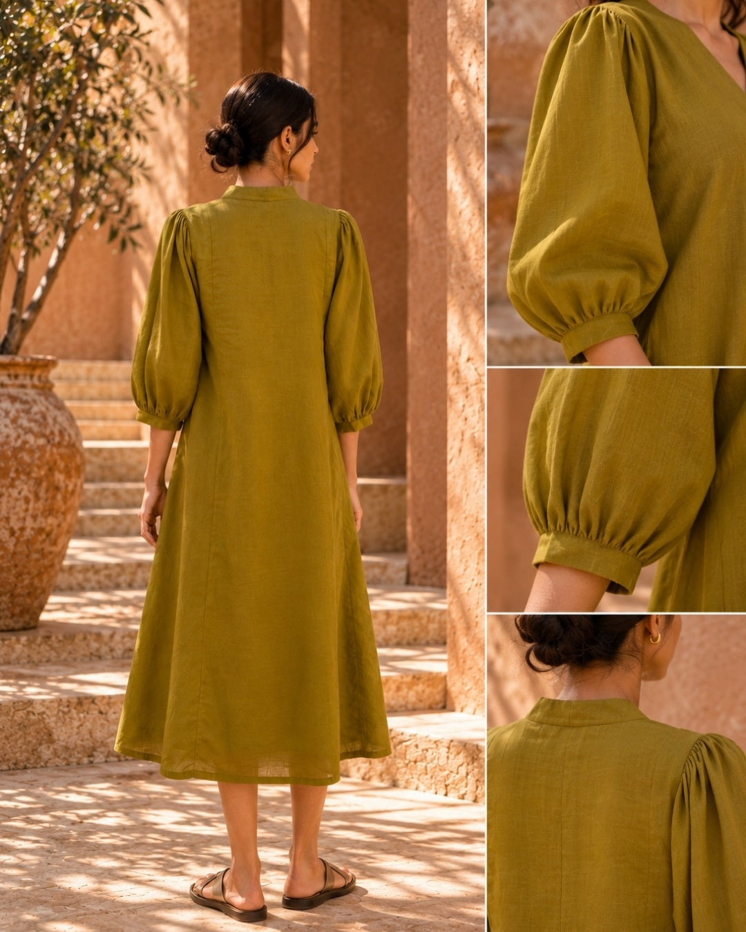 Kyra Olive Midi Dress