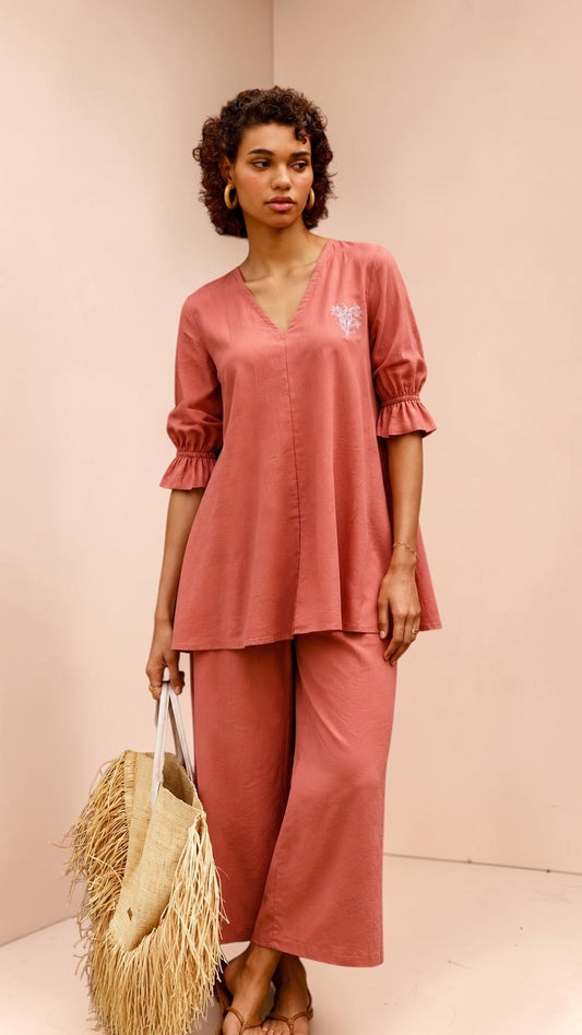 Sora Blush Embroidered Top