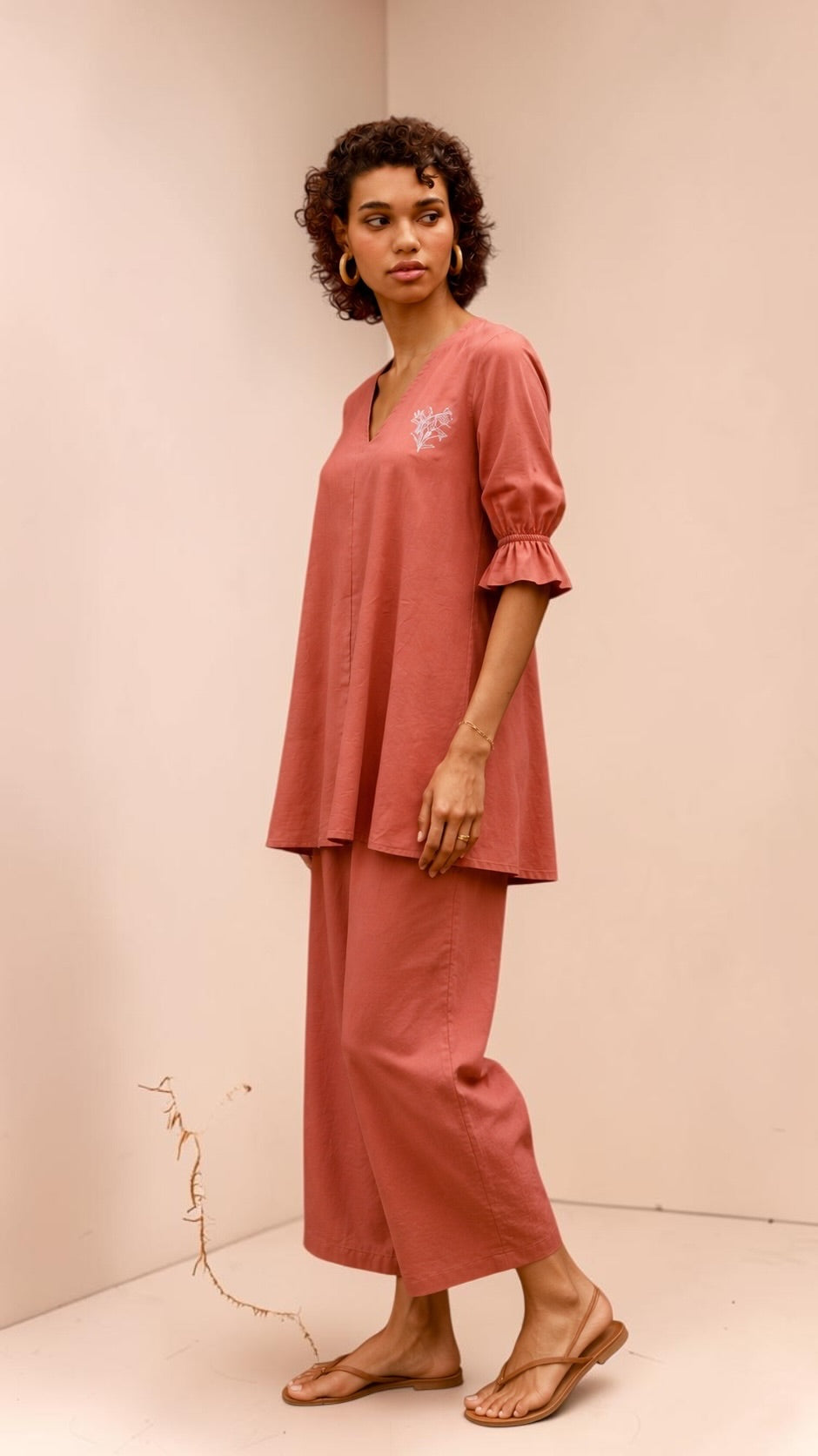 Blush Wide-Leg Trouser
