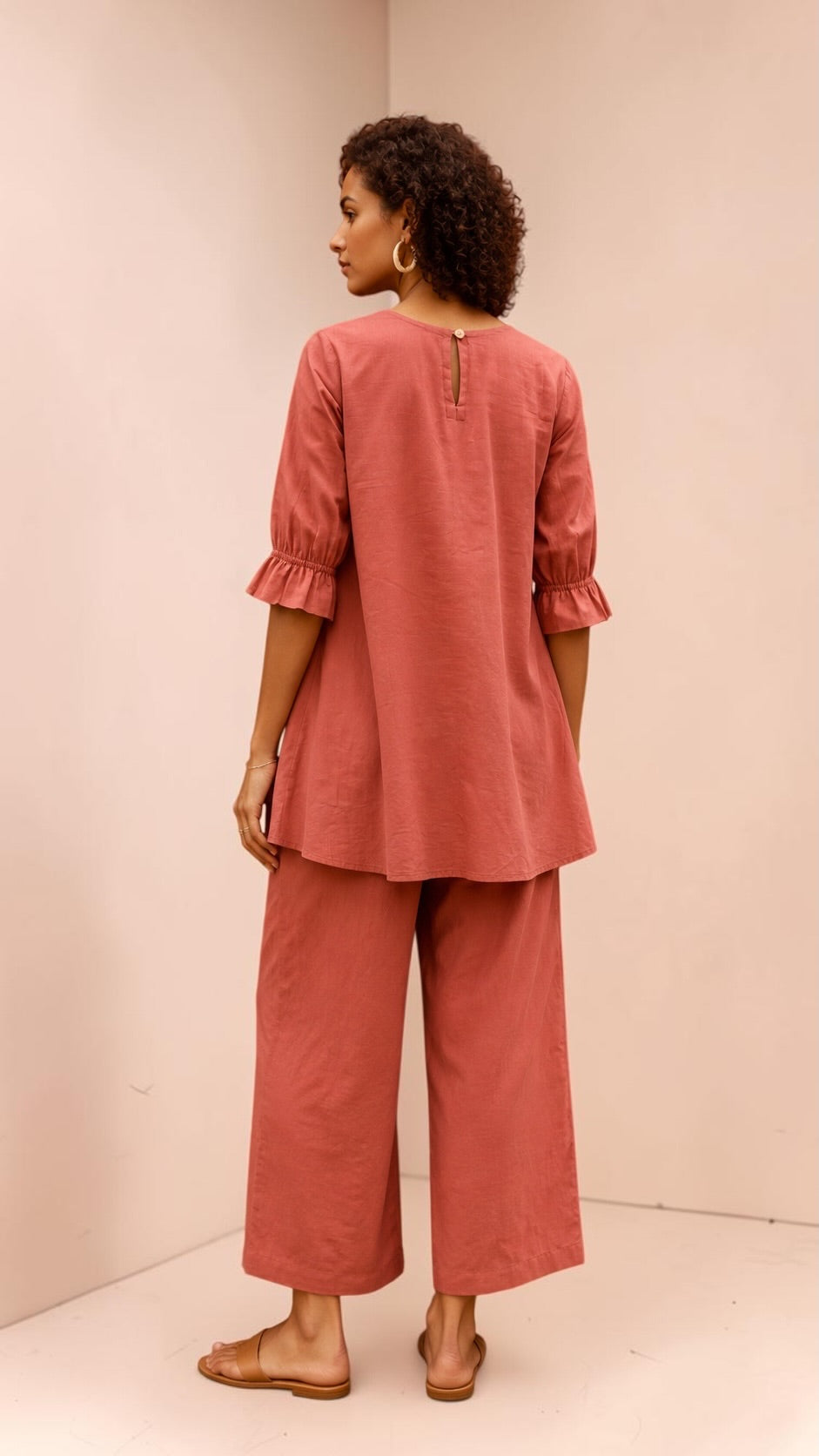 Blush Wide-Leg Trouser
