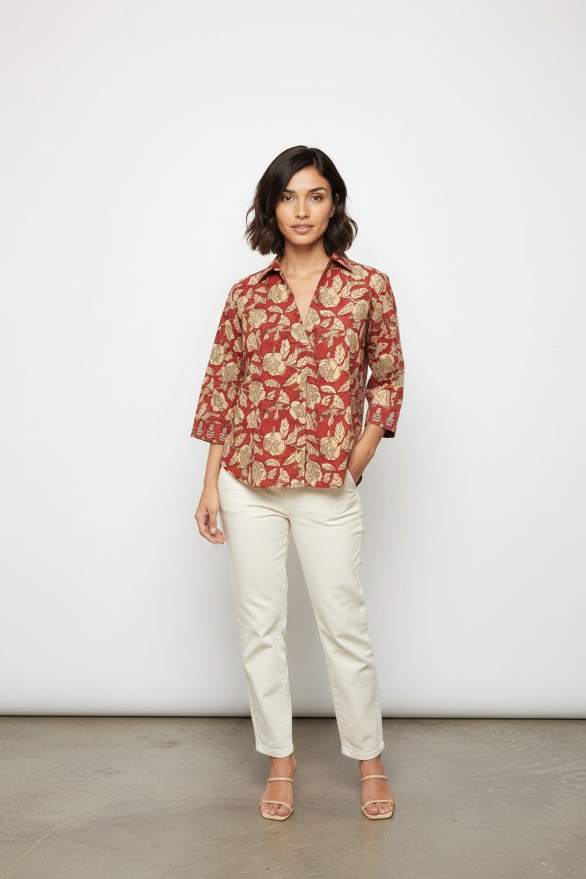 Tarini Floral Block Print Top