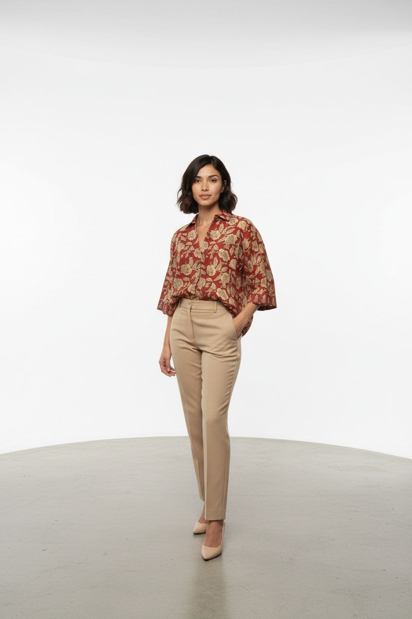 Tarini Floral Block Print Top
