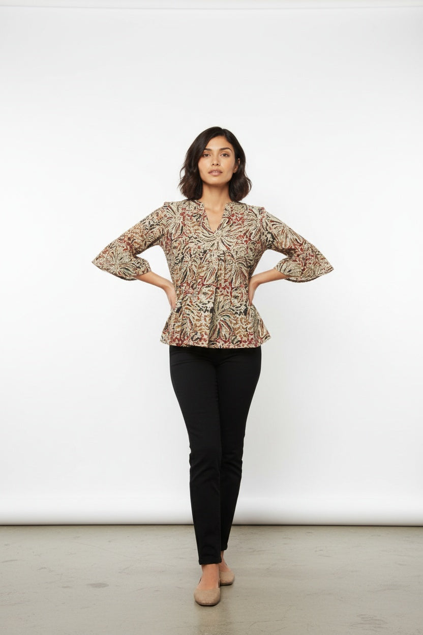 Ellora Block Print Top