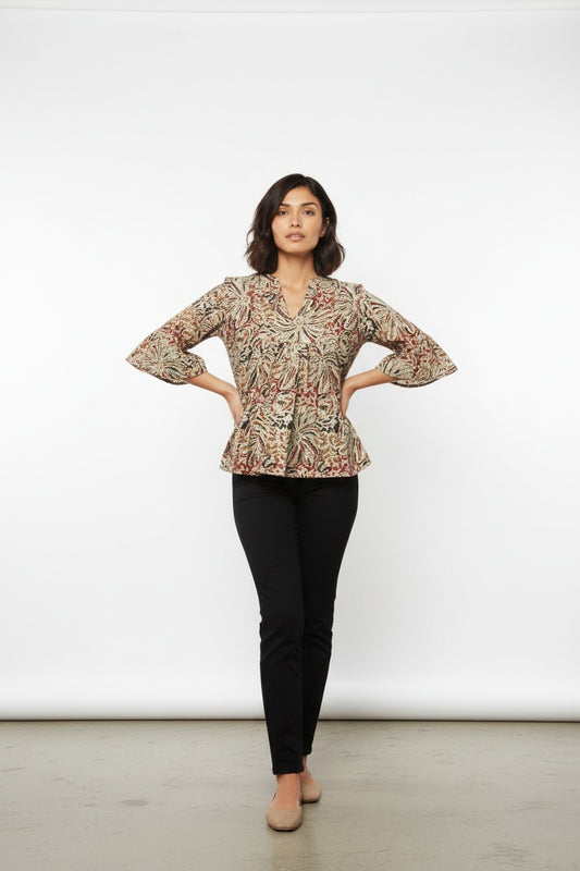 Ellora Block Print Top