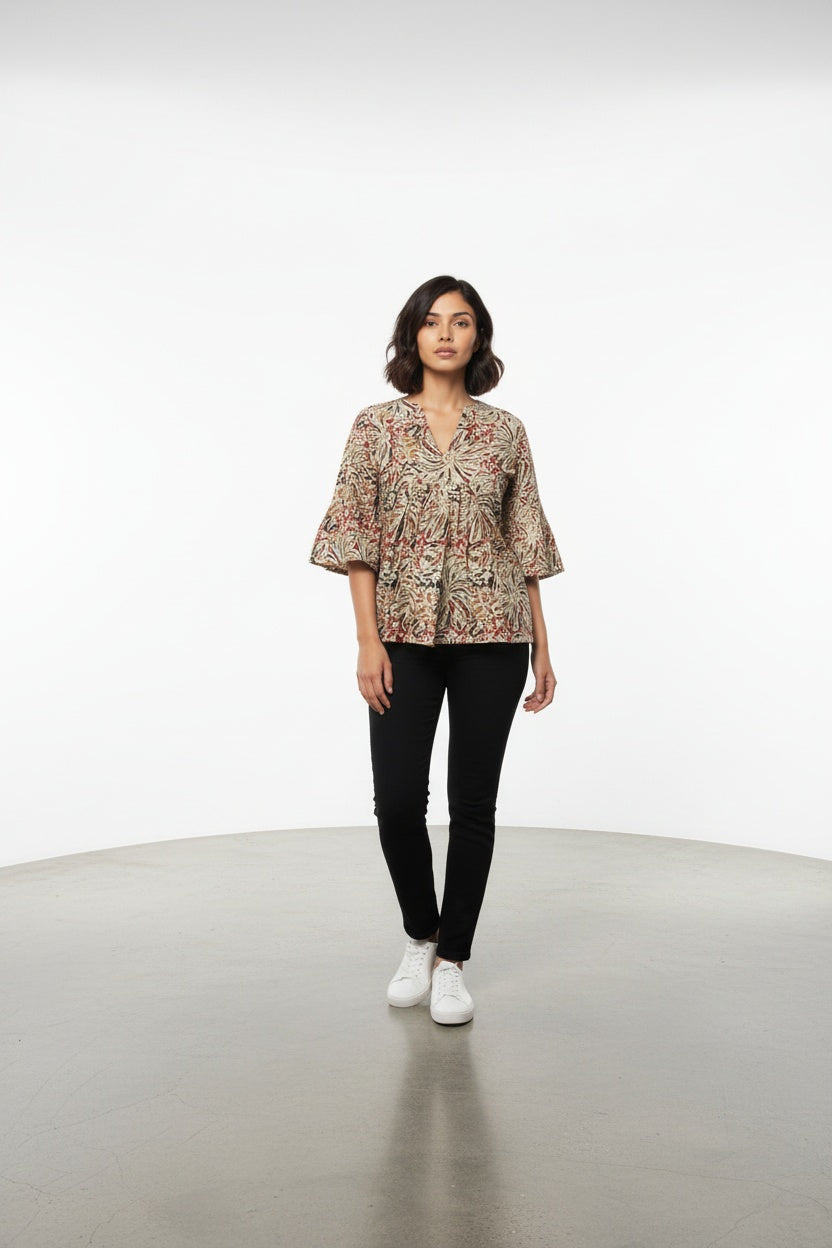 Ellora Block Print Top